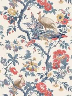 GP & J Baker Broughton Rose Wallpaper, Indigo/Red Bw45096.5