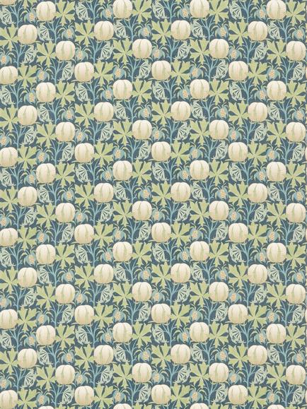GP & J Baker Pumpkins Furnishing Fabric, Green/Blue