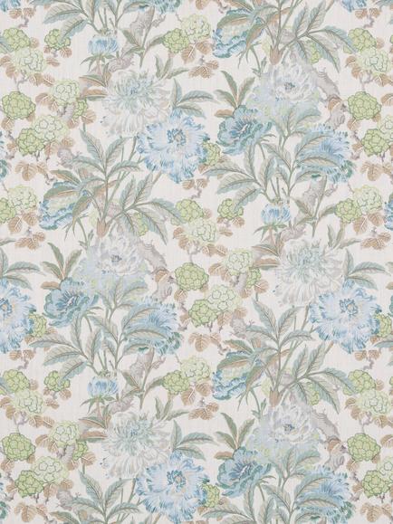 GP & J Baker Summer Peony Furnishing Fabric, Aqua, Aqua