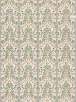 GP & J Baker Birds & Cherries Cotton Furnishing Fabric, Aqua, Aqua