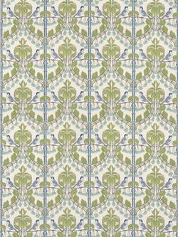 GP & J Baker Birds & Cherries Furnishing Fabric, Blue/Green, Blue/Green