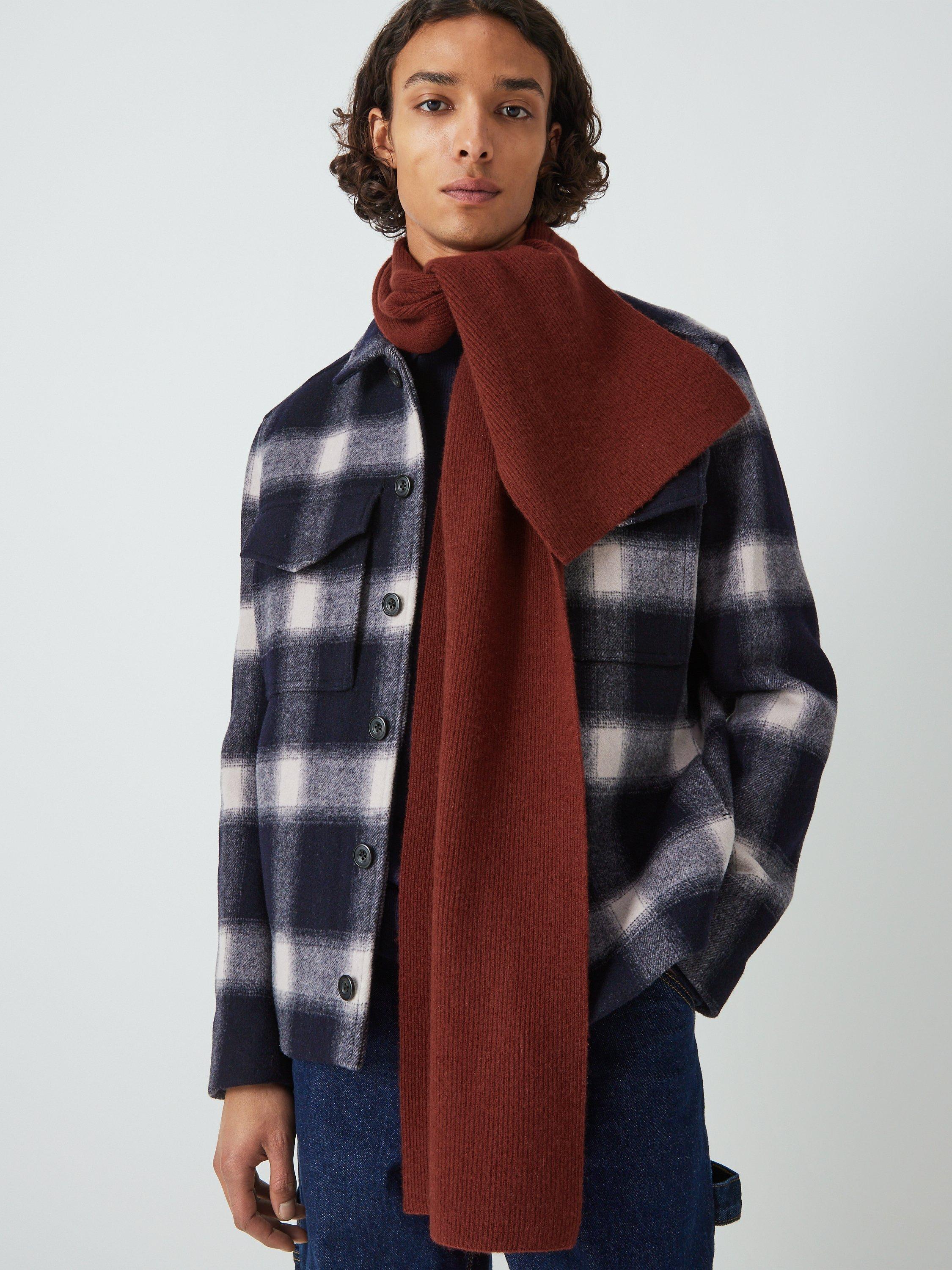 John Lewis Cashmere Rib Knit Scarf, Rust