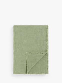 John Lewis Washed Cotton Bedspread, Myrtle Green