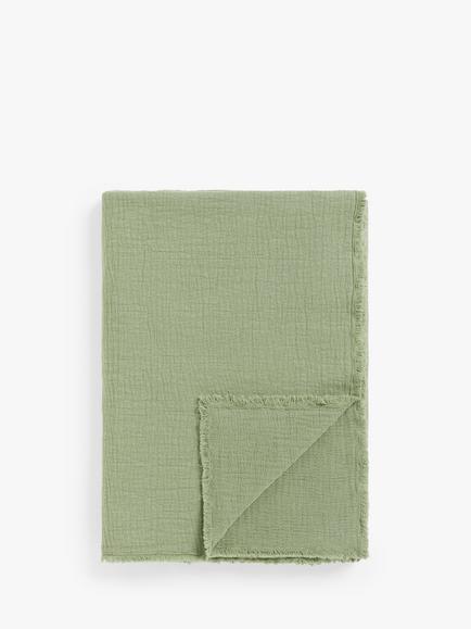 John Lewis Washed Cotton Bedspread, Myrtle Green