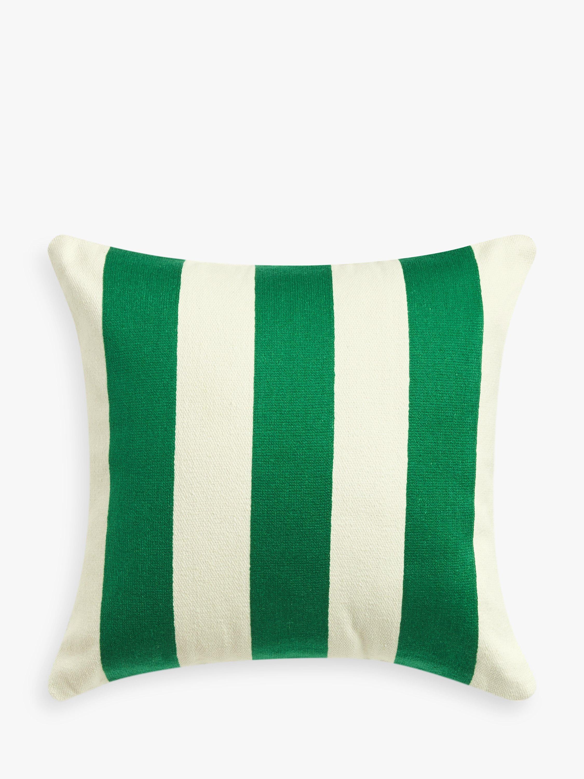 John Lewis John Lewis Block Stripe Square Cushion, Jadeite £20.00