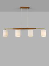 John Lewis Spindle 4 Pendant Diner Ceiling Light, Walnut/Antique Brass