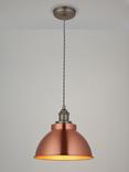 John Lewis Baldwin Pendant Ceiling Light, Brushed Copper