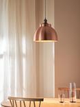 John Lewis Baldwin Large Pendant Ceiling Light, Brushed Copper