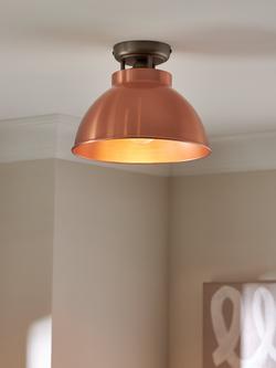 John Lewis Baldwin Semi Flush Ceiling Light - view 2, Brushed Copper