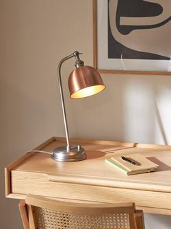 John Lewis Baldwin Table Lamp - view 2, Brushed Copper