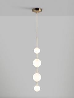 John Lewis Ascend 4 Drop LED Pendant Ceiling Light, Polished Brass