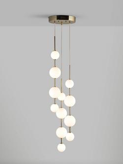 John Lewis Ascend 12 LED Pendant Ceiling Light, Polished Brass, Polished Brass