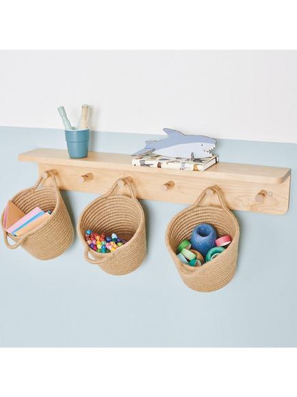 Great Little Trading Co Peg Rail with Shelf, Natural - view 2, Natural