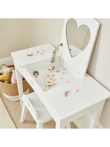 Great Little Trading Co Sweetheart Dressing Table & Stool - view 2, White