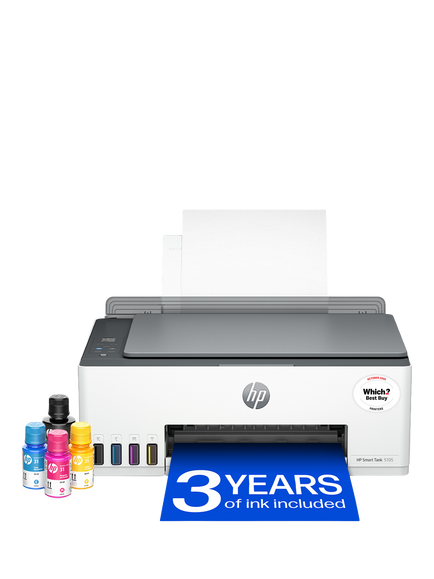 HP Smart Tank 5105 All-in-One Wireless Printer, White, White