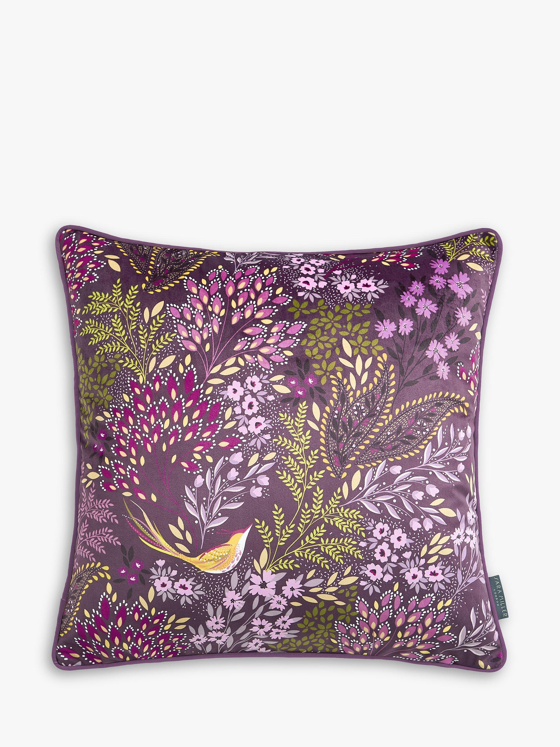 Sara Miller Song Birds Cushion, Plum