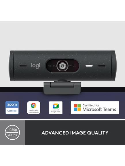 Logitech Brio 500 Full HD 1080p Webcam - view 2, Graphite