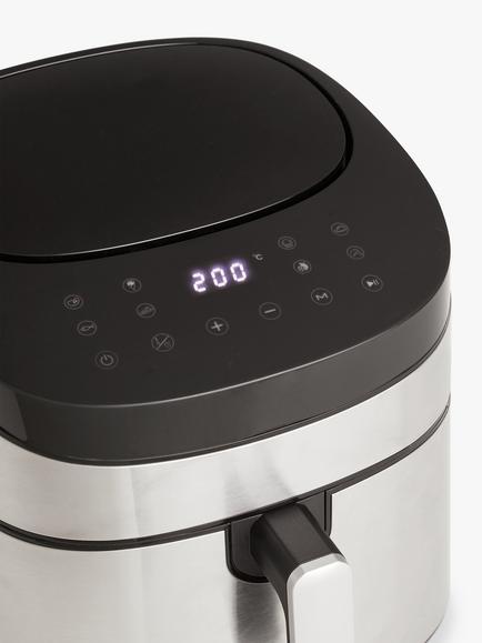 John Lewis AF9006T-GS Air Fryer, Black/Silver - view 2, Black/Silver