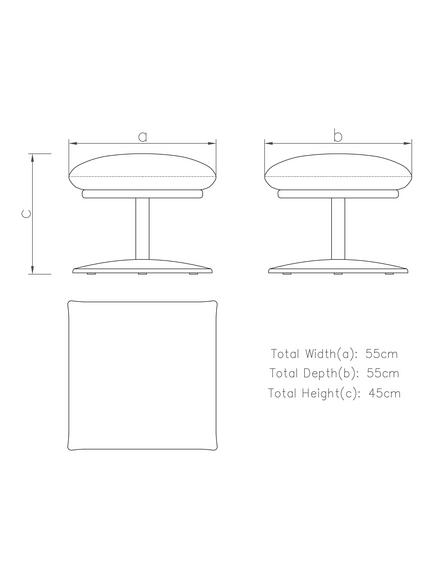 Halo Boss Leather Footstool, Steel Leg, Tipped Taupe - view 2, Tipped Taupe