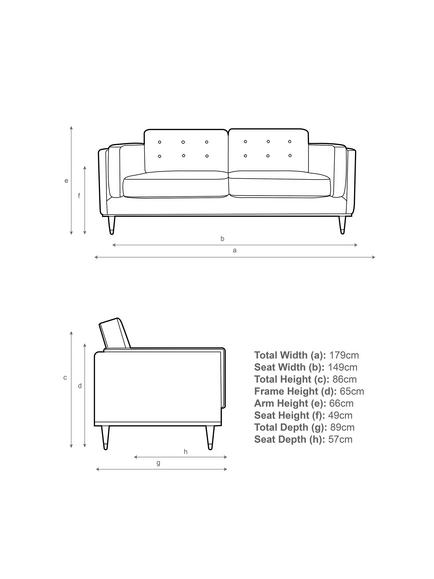 John Lewis + Swoon Lyon Medium 2 Seater Sofa, Dark Leg, Weave Nickel Grey - view 2, Weave Nickle Grey