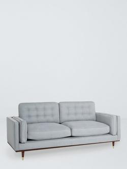 John Lewis + Swoon Lyon Large 2 Seater Sofa, Dark Leg, Weave Nickle Grey, Weave Nickle Grey