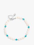 Claudia Bradby Freshwater Pearls & Turquoise Beaded Bracelet