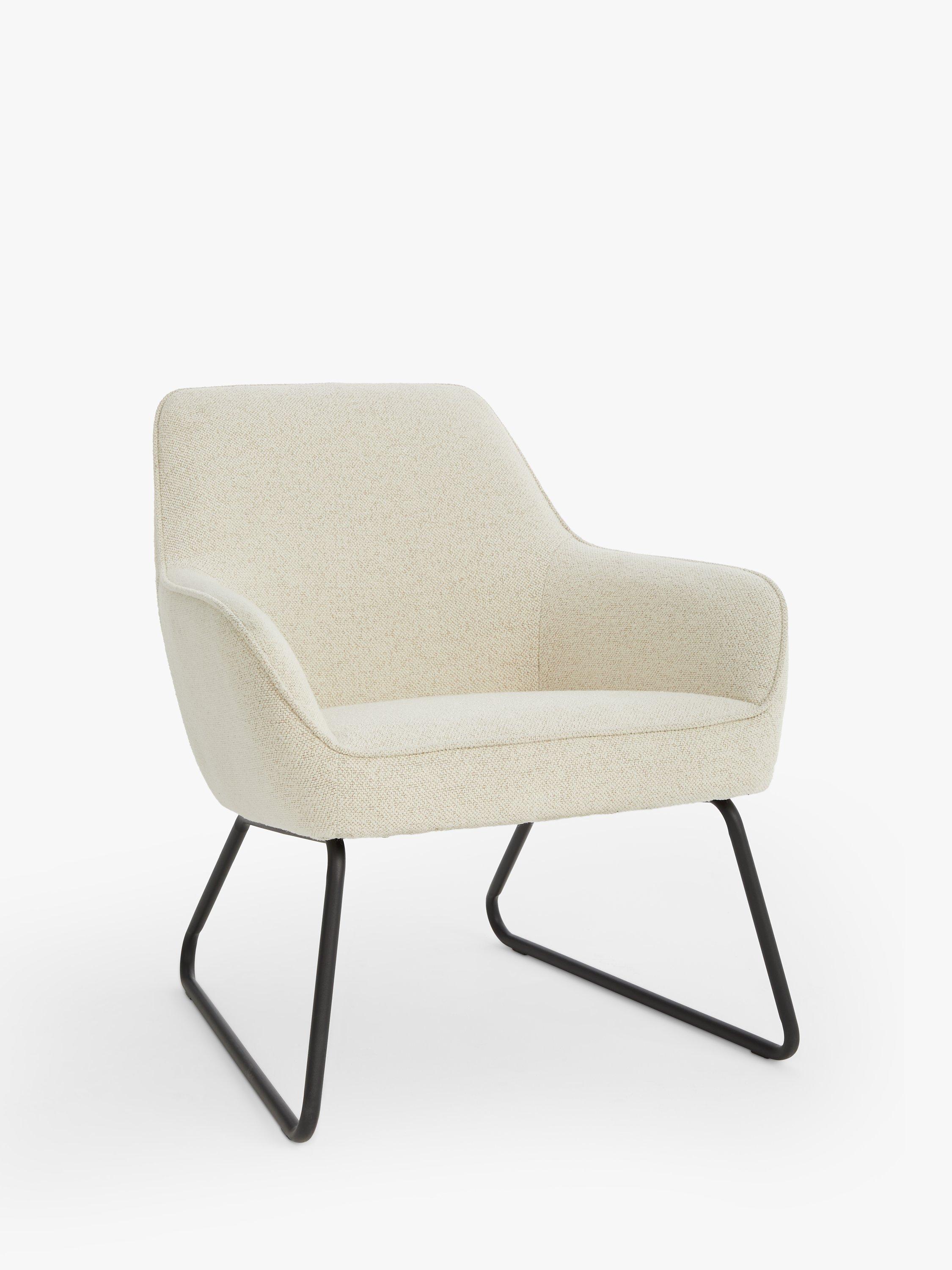 Form Range, John Lewis ANYDAY Form Accent Chair, Black Metal Leg, Natural Boucle