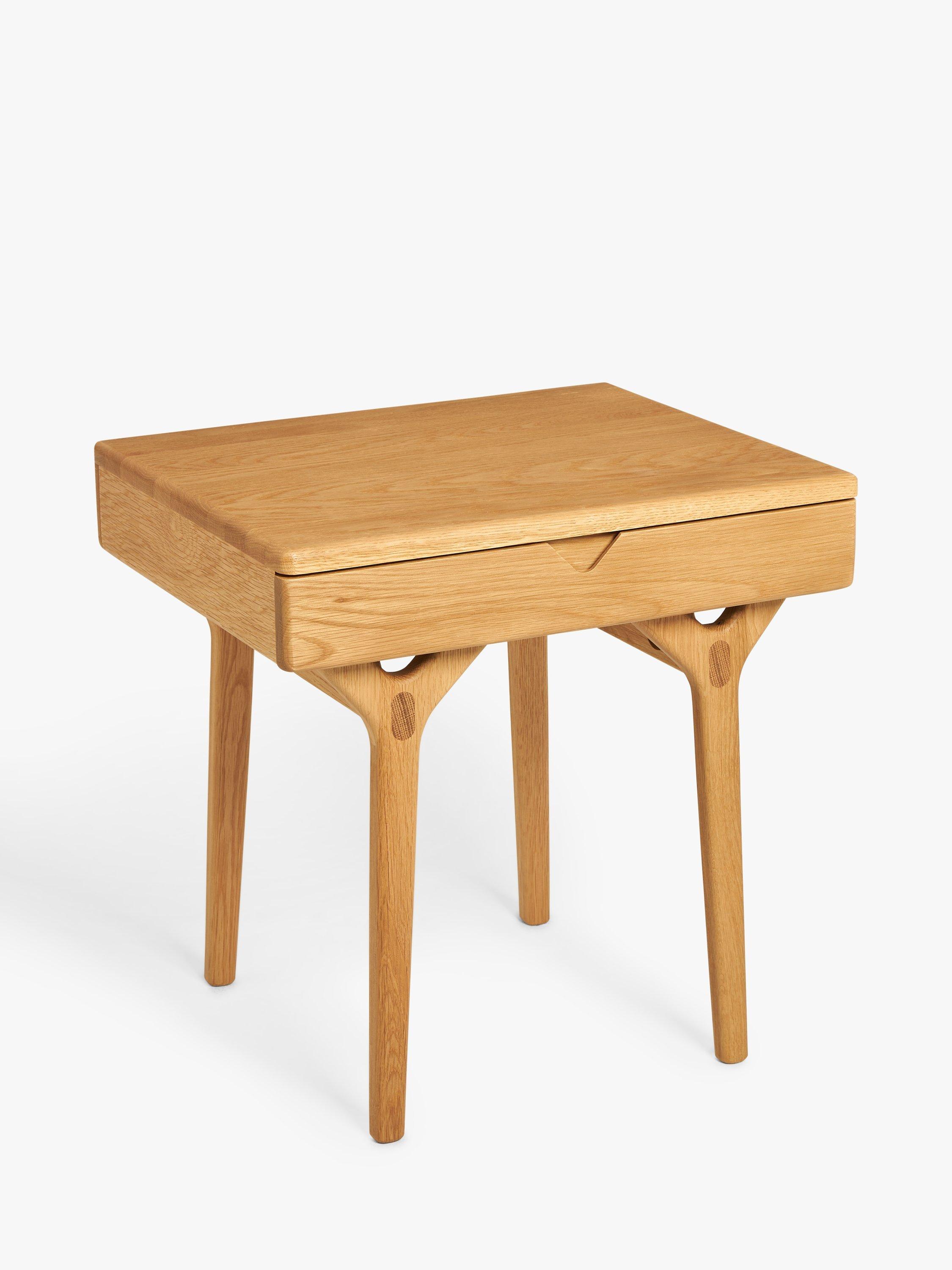 John Lewis X-Ray Side Table with Drawer, Oak