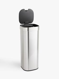 John Lewis Touch Bin, 40L - view 2, Stainless Steel