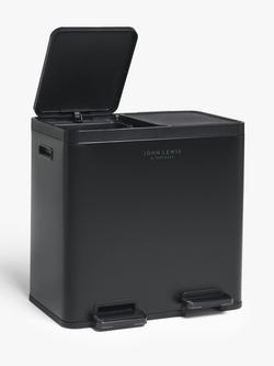 John Lewis 2 Section Recycling Bin, with Handles, 40L - view 2, Black