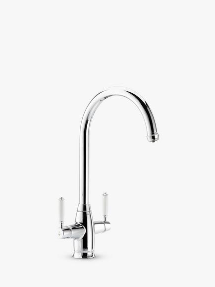 Pronteau by Abode ProTrad Swan 3-In-1 Instant Steaming Hot Water 2 Lever Kitchen Tap, Chrome