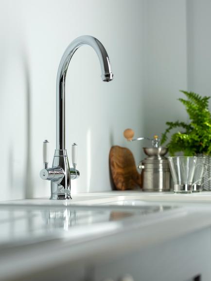 Pronteau by Abode ProTrad Swan 3-In-1 Instant Steaming Hot Water 2 Lever Kitchen Tap - view 2, Chrome