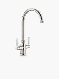 Pronteau by Abode ProTrad Swan 3-In-1 Instant Steaming Hot Water 2 Lever Kitchen Tap, Brushed Nickel