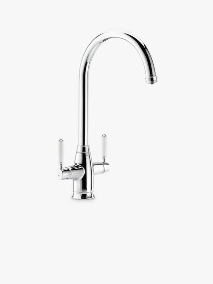 Pronteau by Abode ProTrad Swan 4-In-1 Instant Steaming Hot & Filtered Water 2 Lever Kitchen Tap, Chrome