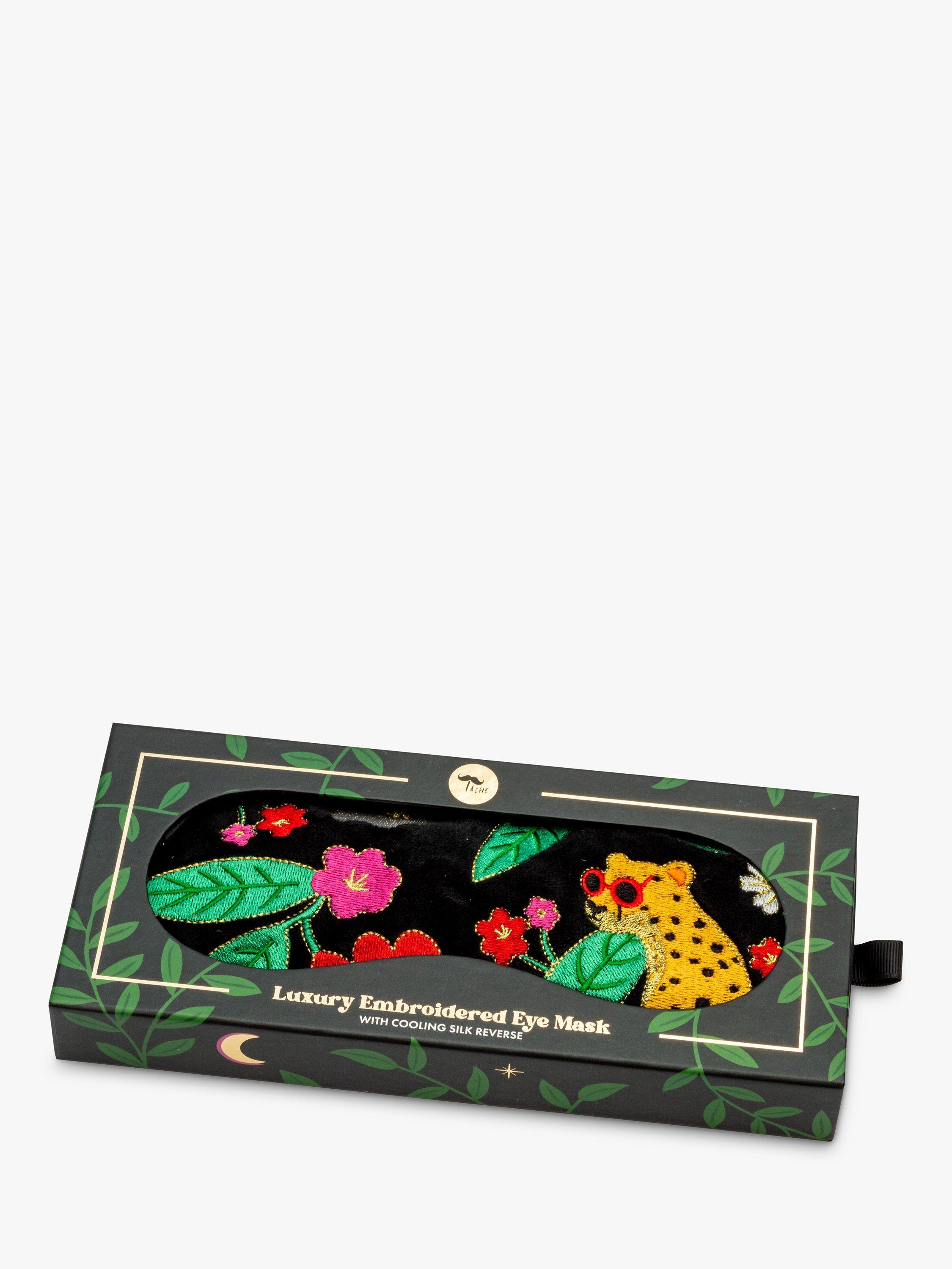 Product image 3 of 4, which shows Tache Crafts Embroidered Silk Lined Eye Mask, Black/Multi