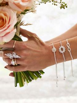 Jon Richard Crystal Infinity Toggle Bracelet, Silver - view 2, Silver