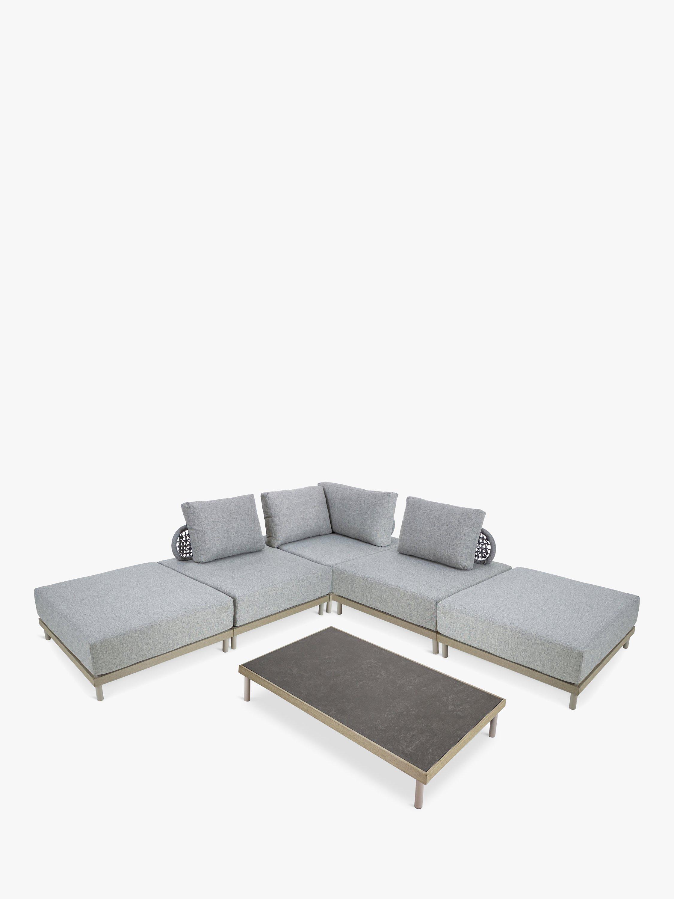 KETTLER Mali 5-Seater Modular Corner Garden Low Lounge Set, Natural