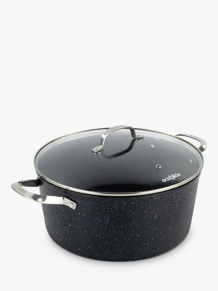 Eaziglide Neverstick2 Aluminium Non-Stick Casserole, 24cm, Black