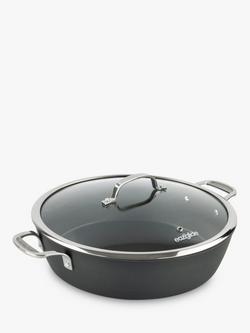 Eaziglide Neverstick3 Professional Aluminium Non-Stick Shallow Casserole, 32cm, Grey