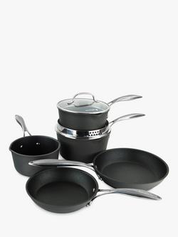 Eaziglide Neverstick3 Professional Aluminium Non-Stick Pan Set, 5 Piece, Grey