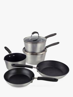 Eaziglide Neverstick+ Aluminium Non-Stick Pan Set, 5 Piece, Silver