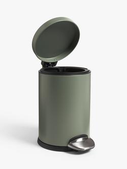 John Lewis Soft Close Bathroom Pedal Bin, 3L - view 2, Sage