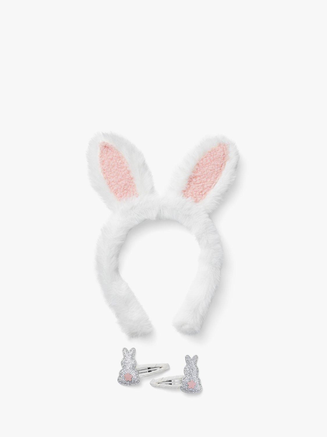 Small Stuff Kids' Bunny Headband & Clip Set, White