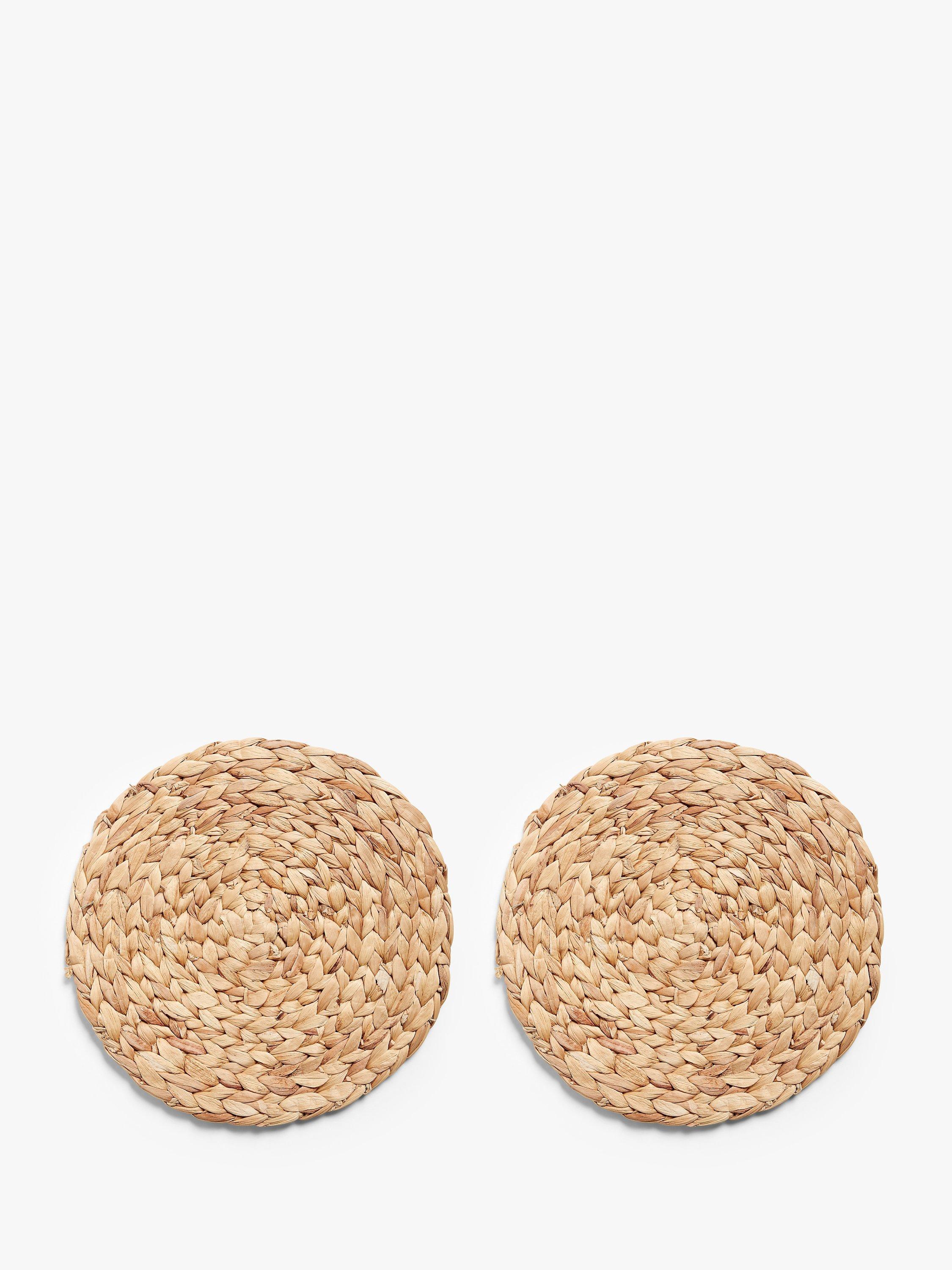 John Lewis Round Water Hyacinth Woven Placemats, Set of 2, Natural