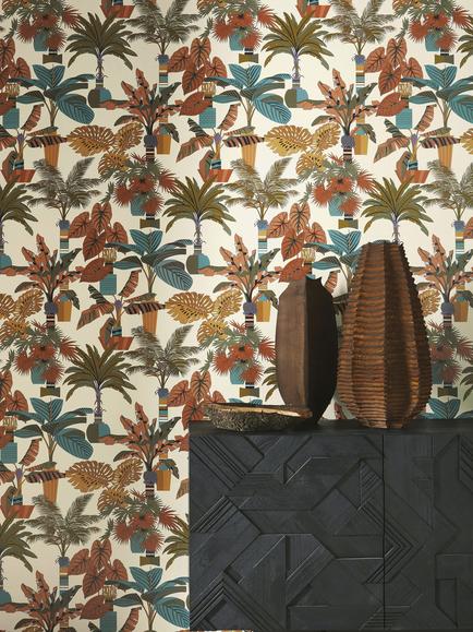 Manuel Canovas Florida Wallpaper - view 2, Tabac 3100/03