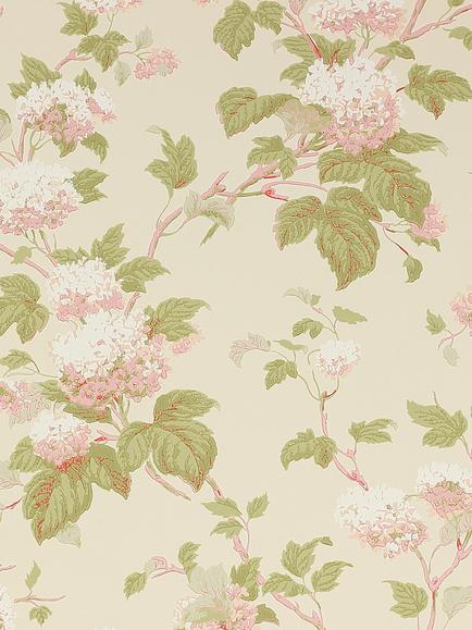 Colefax and Fowler Chantilly Wallpaper, Pink/Green 7816/08