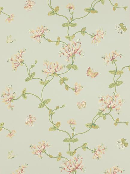 Colefax and Fowler Honeysuckle Garden Wallpaper, Aqua W7002/01
