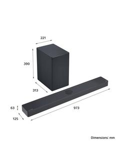 LG USC9S Bluetooth Wi-Fi Soundbar with High Resolution Audio, Dolby Atmos, DTS:X & Wireless Subwoofer, Black - view 2, Black