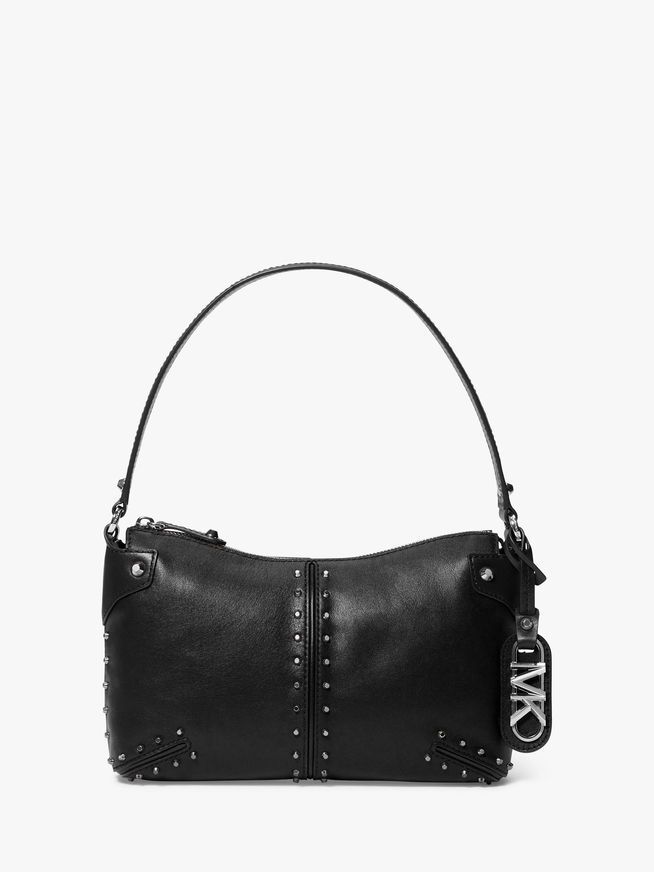 Michael Kors Astor Studded Leather Grab Bag, Black