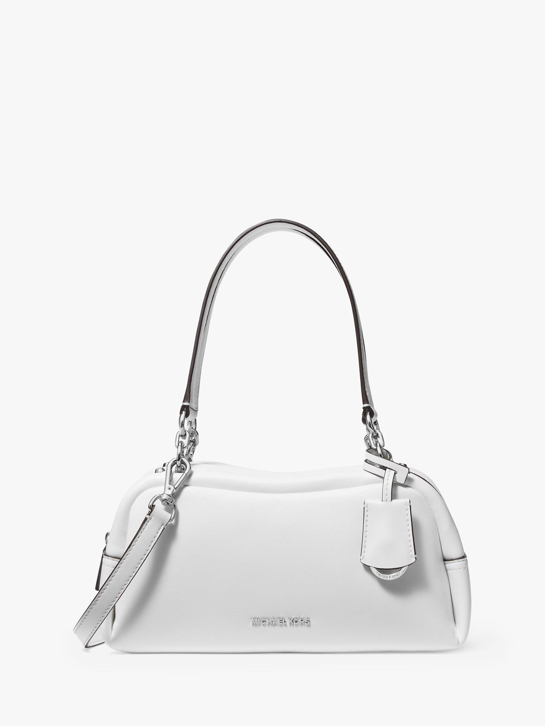 Michael Kors Cecily Small Faux Leather Shoulder Bag, Optic White